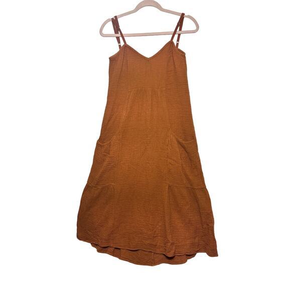 Zara Textured Midi Dress in Burnt Orange Size XS‎ Bloggers Favorite - Picture 4 of 8